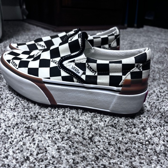 VANS ERA STACKED CHECKERBOARD SLIP ON CANVAS SHOES - Picture 1 of 4